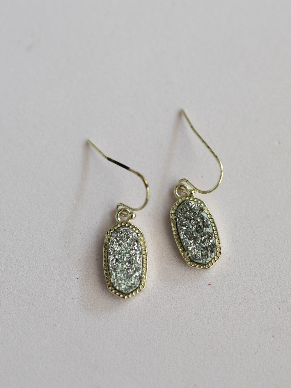 Kendra Scott Gold-Tone Earrings with Silver Druzy
